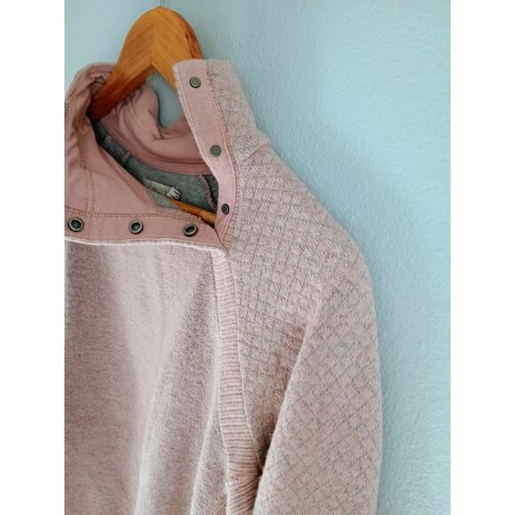 prAna Brandie sweater in light mauve heather small wool blend pink cozy warm - Picture 5 of 16